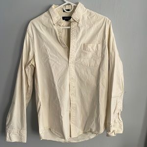 J. Crew chambray shirt, very pale yellow/parchment colored